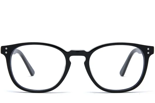 Lunettes ovales en acétate noir #BS0218-0402