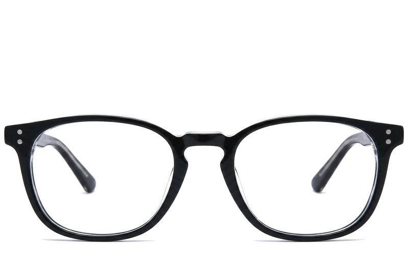 Occhiali ovali in acetato nero #BS0218-0403