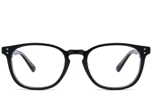Lunettes ovales en acétate noir #BS0218-0403