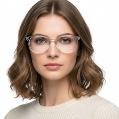 Gafas ovaladas de acetato transparente #BS0218-0405