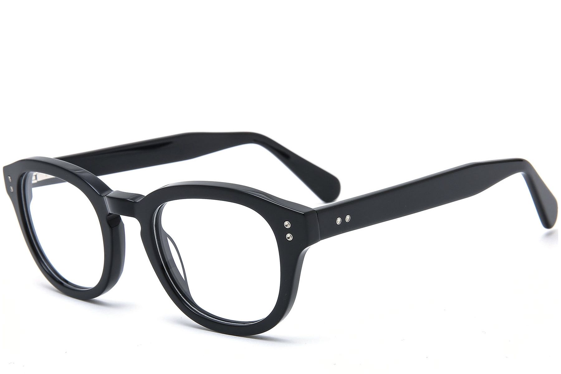 Oval Black Acetate Glasses #BS0218-0406