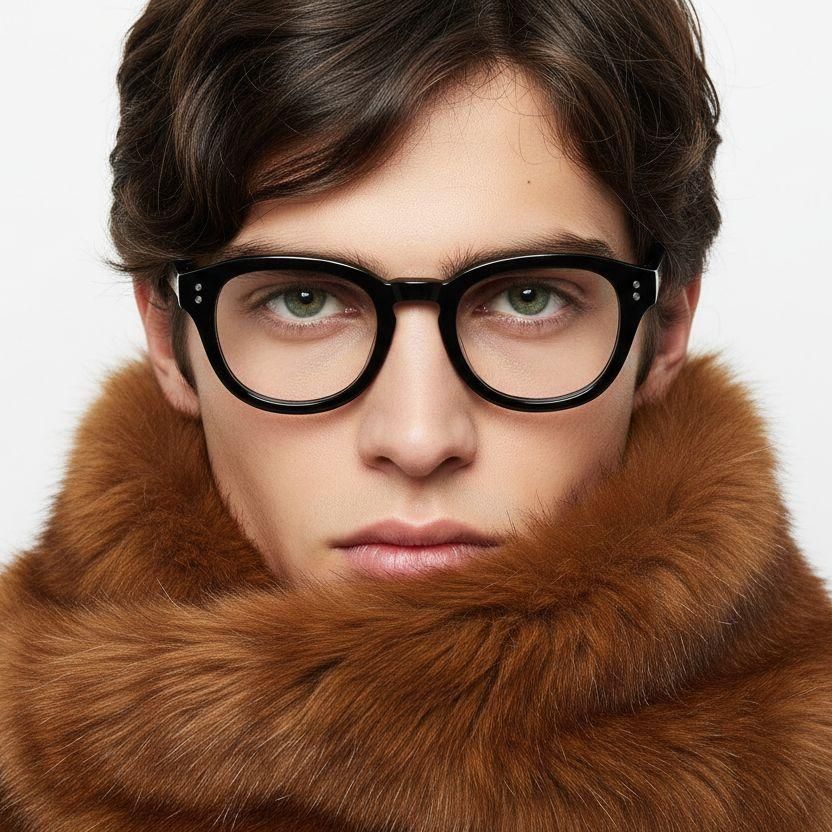 Ovale schwarze Acetatbrille #BS0218-0406