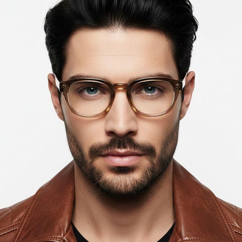 Oval Brown Acetate Glasses #BS0218-0407