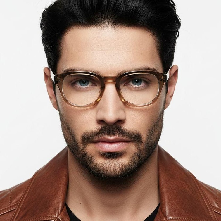 Gafas ovaladas de acetato marrón #BS0218-0407