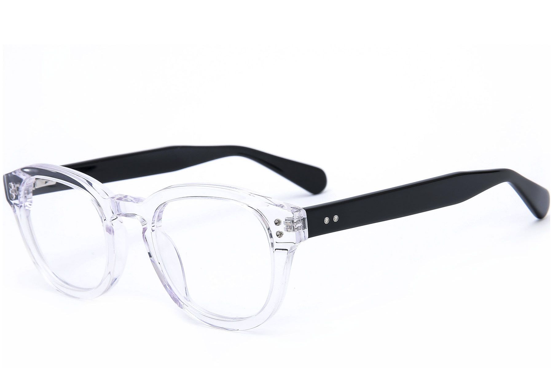 Oval Transparent Acetate Glasses #BS0218-0408