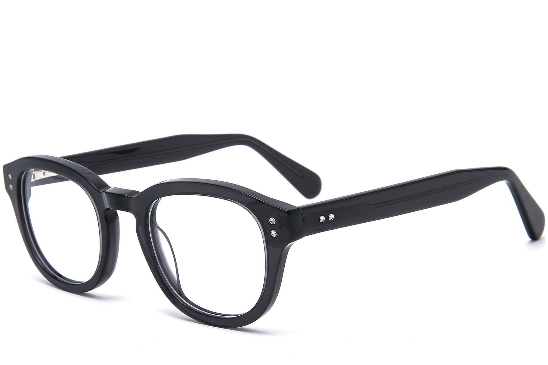 Oval Grey Acetate Glasses #BS0218-0409