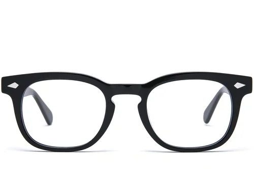 Lunettes rectangulaires en acétate noir #BS0218-0410