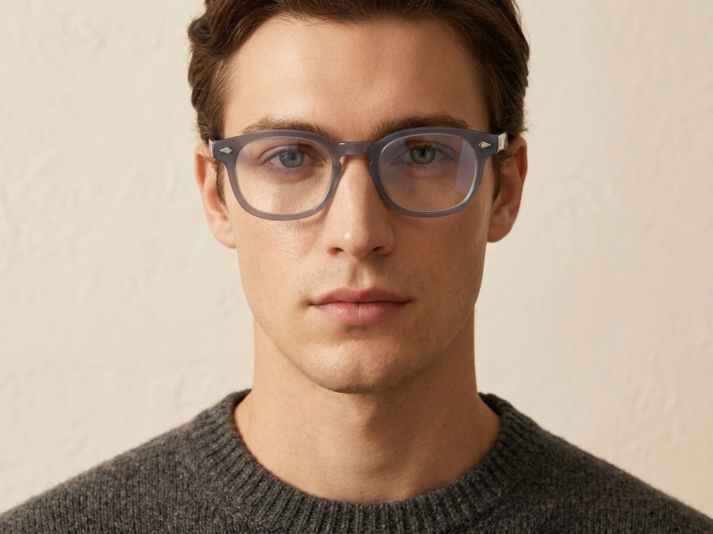 Rectangular Grey Acetate Glasses #BS0218-0413