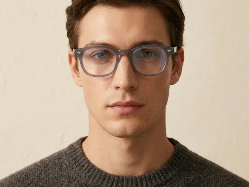 Lunettes rectangulaires en acétate gris #BS0218-0413