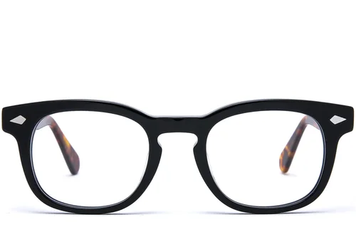 Lunettes rectangulaires en acétate noir #BS0218-0414