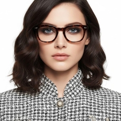 Rectangular Tortoiseshell Acetate Glasses #BS0218-0415