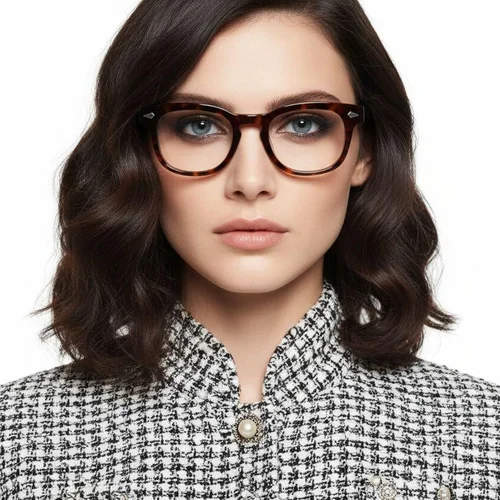 Lunettes rectangulaires en acétate écaille de tortue #BS0218-0415