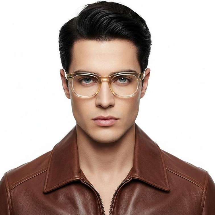 Rectangular Yellow Acetate Glasses #BS0218-0417