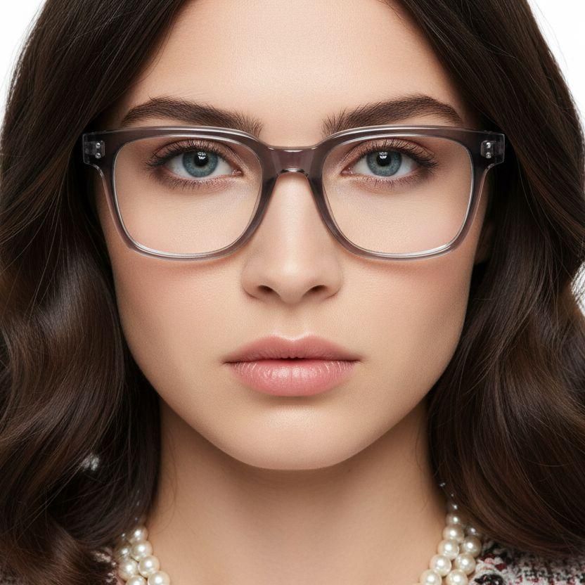Rectangular Grey Acetate Glasses #BS0218-0421