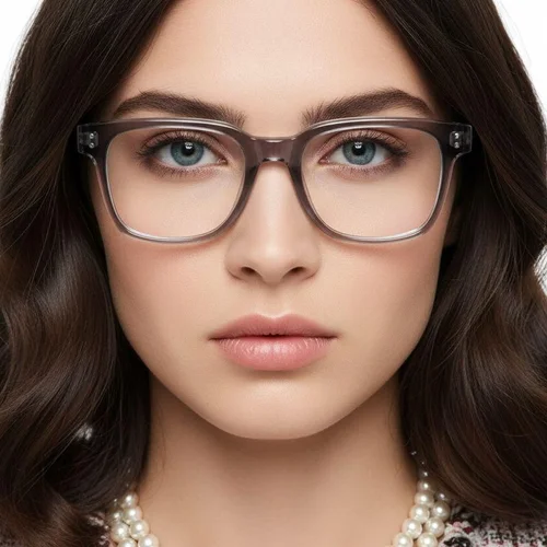 Lunettes rectangulaires en acétate gris #BS0218-0421