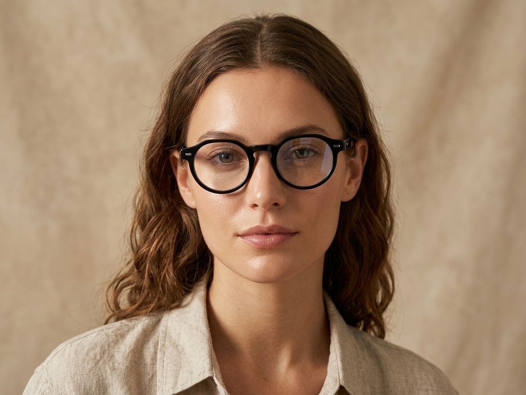 Oval Black Acetate Glasses #BS0218-0422