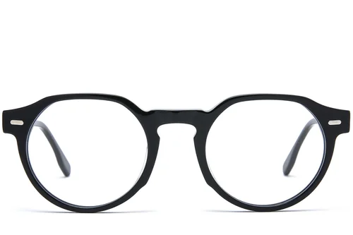 Lunettes ovales en acétate noir #BS0218-0422