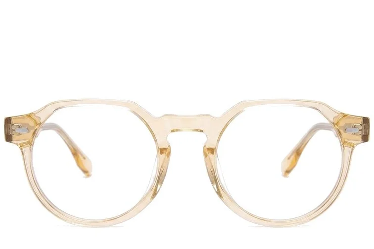 Oval Yellow Acetate Glasses #BS0218-0425
