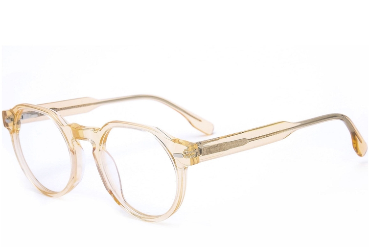 Oval Yellow Acetate Glasses #BS0218-0425
