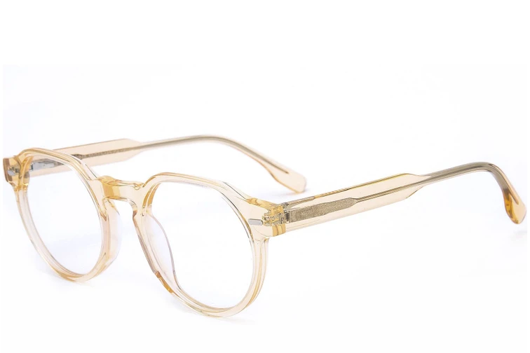 Gafas ovaladas de acetato amarillo #BS0218-0425