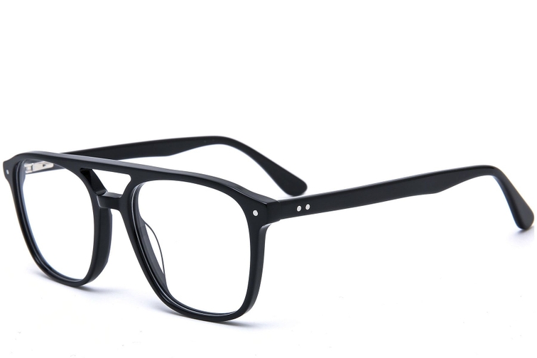 Gafas de aviador de acetato negro #BS0218-0426