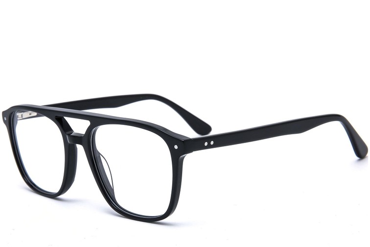 Aviator-Brille aus schwarzem Acetat #BS0218-0426