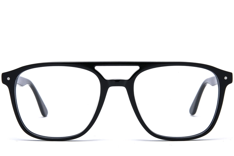 Gafas de aviador de acetato negro #BS0218-0426