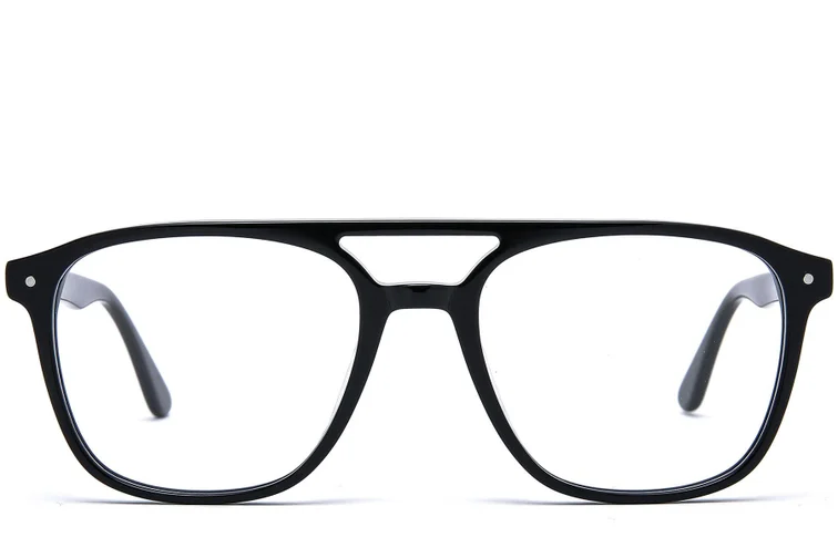 Aviator Black Acetate Glasses #BS0218-0426