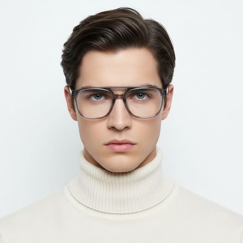 Aviator Grey Acetate Glasses #BS0218-0428