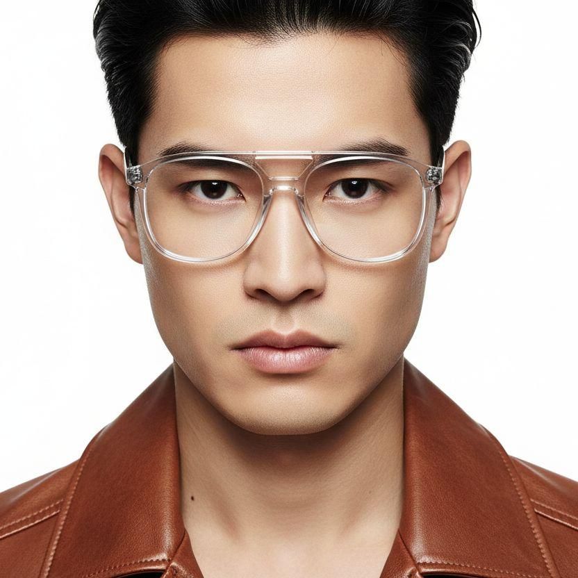 Aviator Transparent Acetate Glasses #BS0218-0429