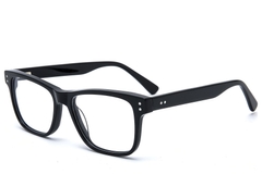 Gafas rectangulares de acetato negro #BS0218-0430