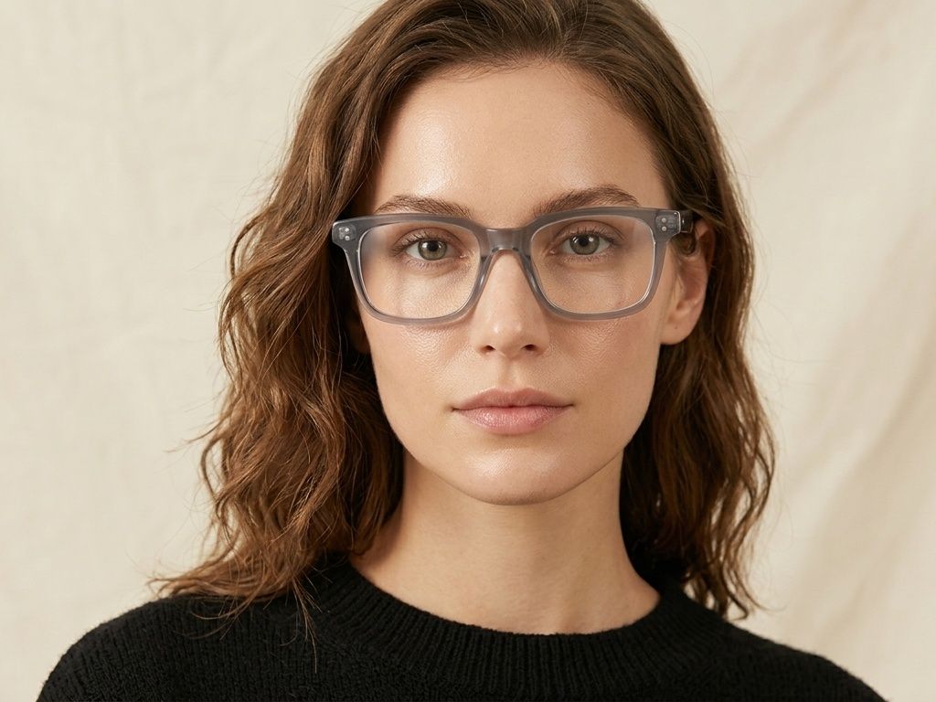 Gafas rectangulares de acetato gris #BS0218-0431