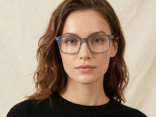Lunettes rectangulaires en acétate gris #BS0218-0431