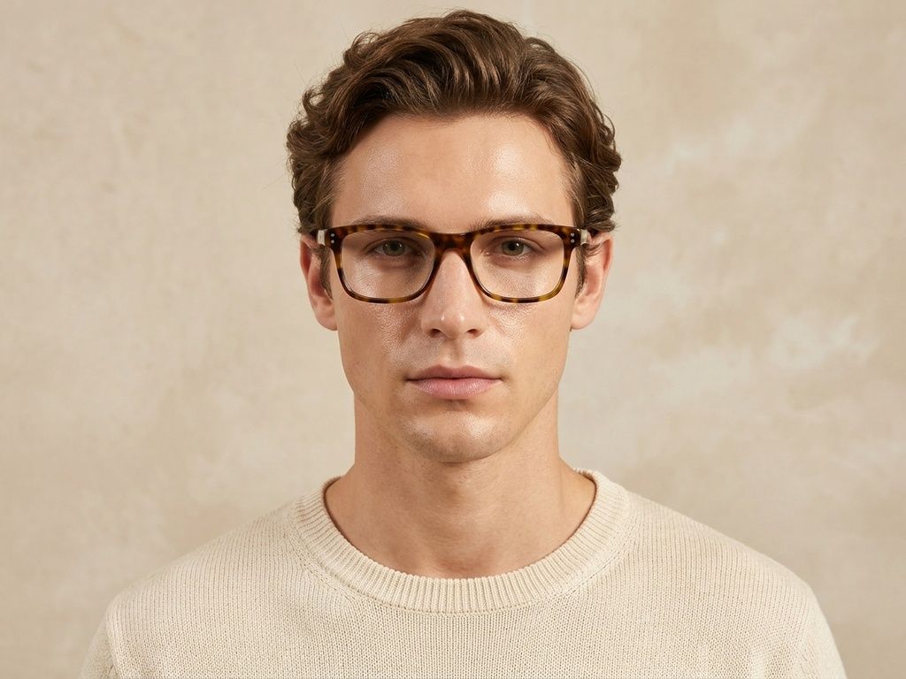 Rectangular Tortoiseshell Acetate Glasses #BS0218-0432