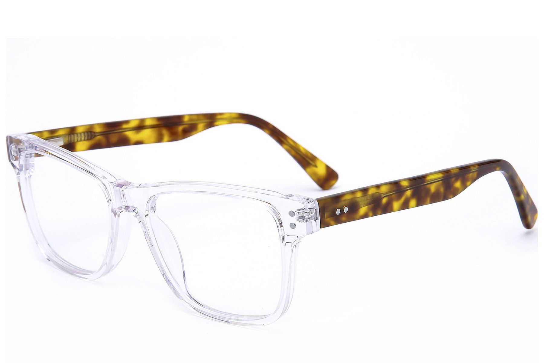 Gafas rectangulares de acetato transparente #BS0218-0433