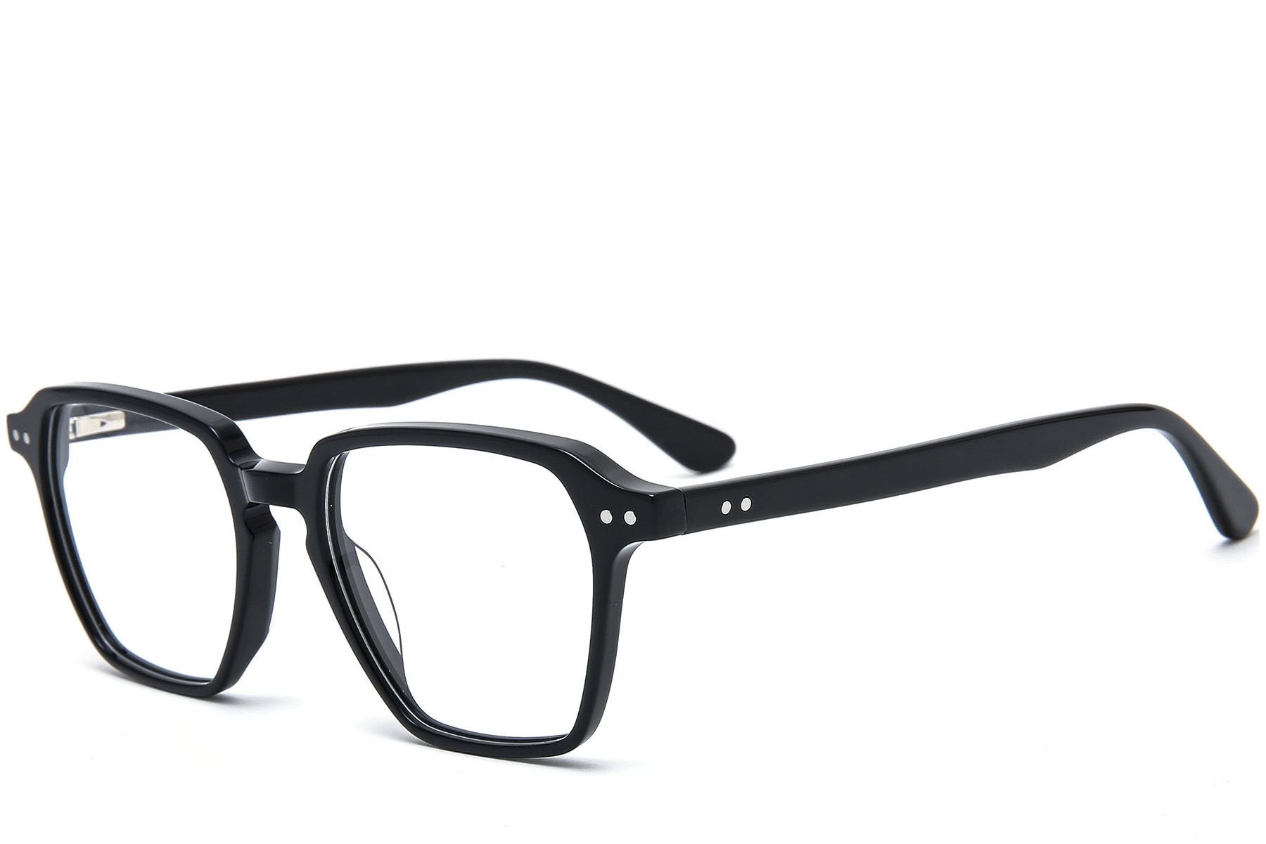 Gafas rectangulares de acetato negro #BS0218-0434