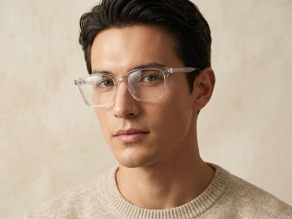 Gafas rectangulares de acetato transparente #BS0218-0435