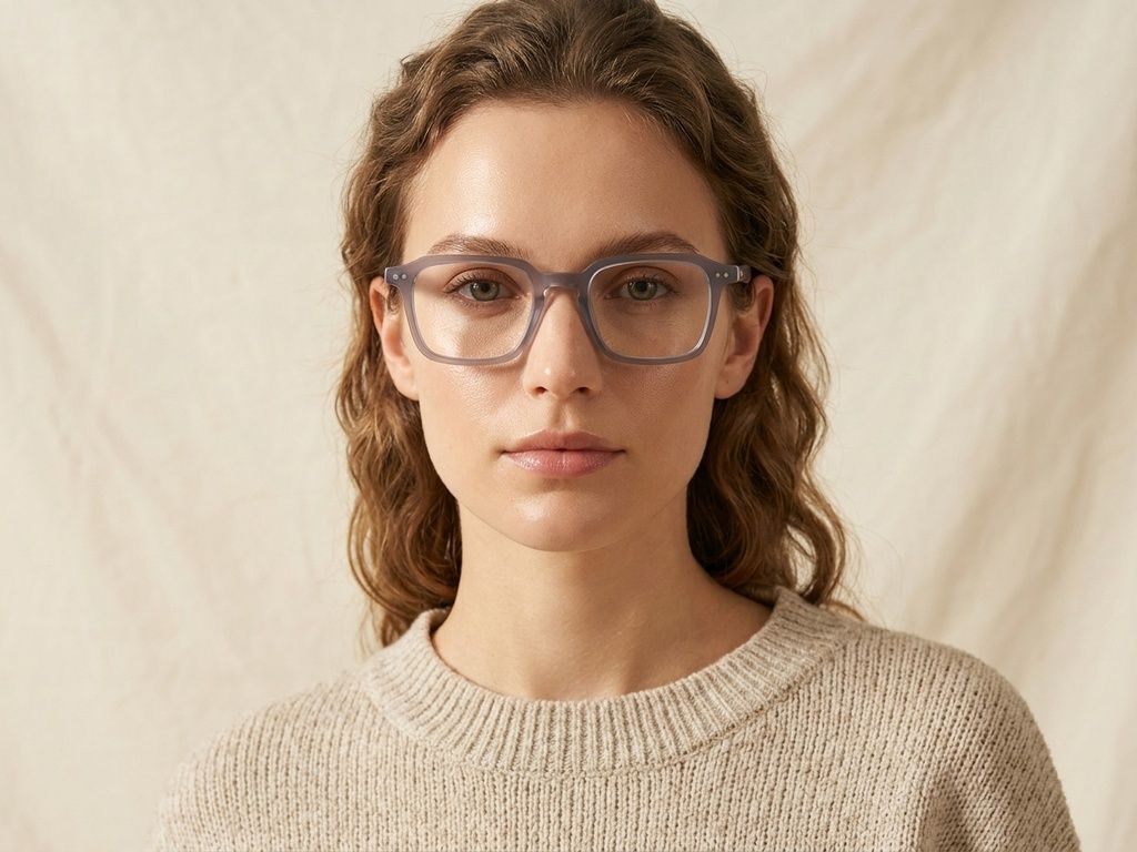 Rectangular Grey Acetate Glasses #BS0218-0437