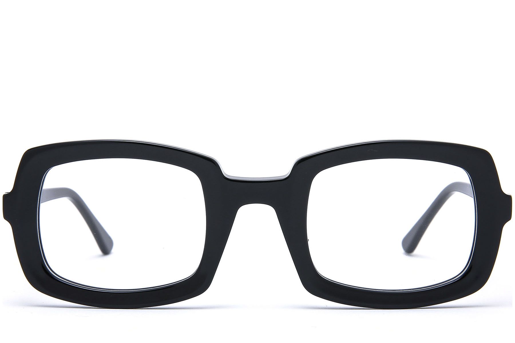Gafas rectangulares de acetato negro #BS0218-0438
