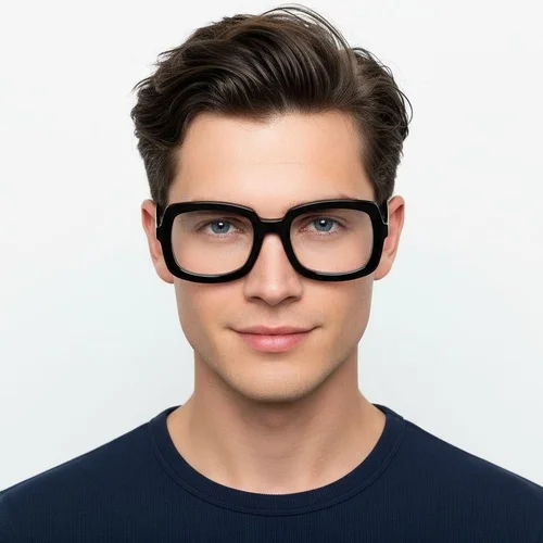 Lunettes rectangulaires en acétate noir #BS0218-0438