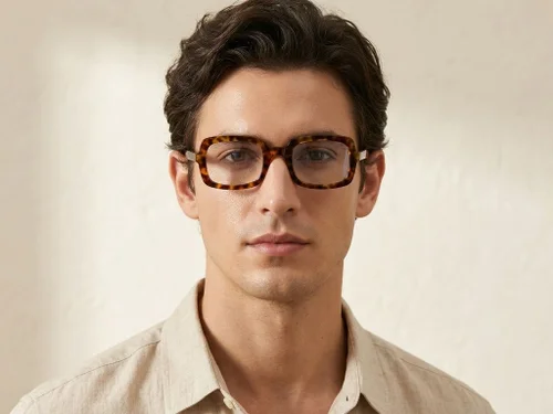 Lunettes rectangulaires en acétate écaille de tortue #BS0218-0439