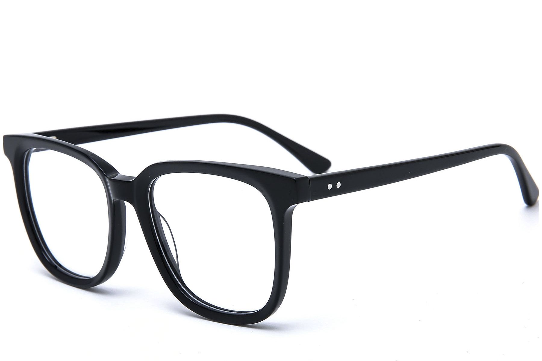 Gafas rectangulares de acetato negro #BS0218-0441