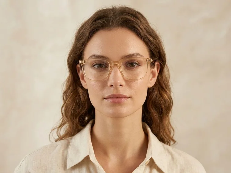 Rectangular Yellow Acetate Glasses #BS0218-0443