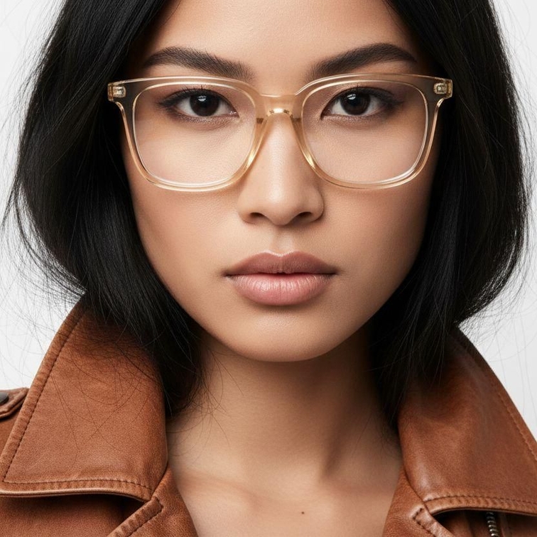 Rectangular Yellow Acetate Glasses #BS0218-0443