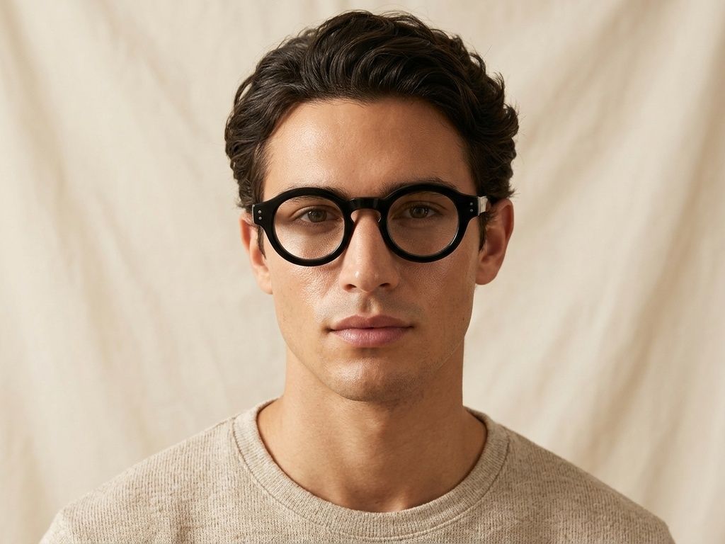 Round Black Acetate Glasses #BS0218-0447