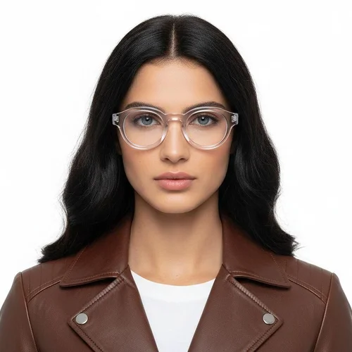 Verres ronds en acétate transparent #BS0218-0449
