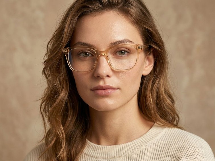 Rectangular Yellow Acetate Glasses #BS0218-0455