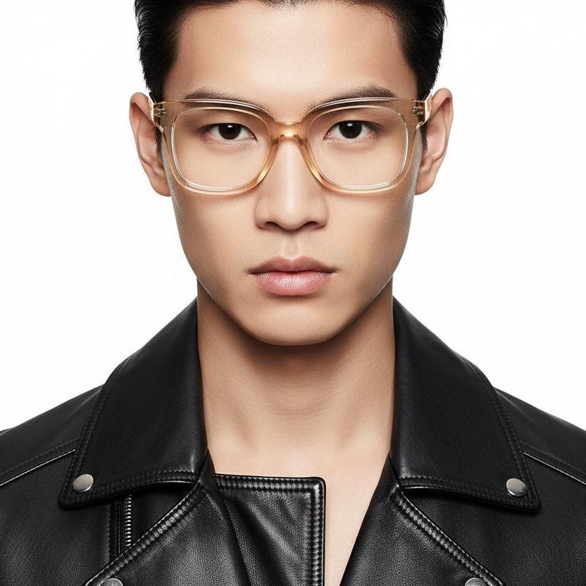 Rectangular Yellow Acetate Glasses #BS0218-0455