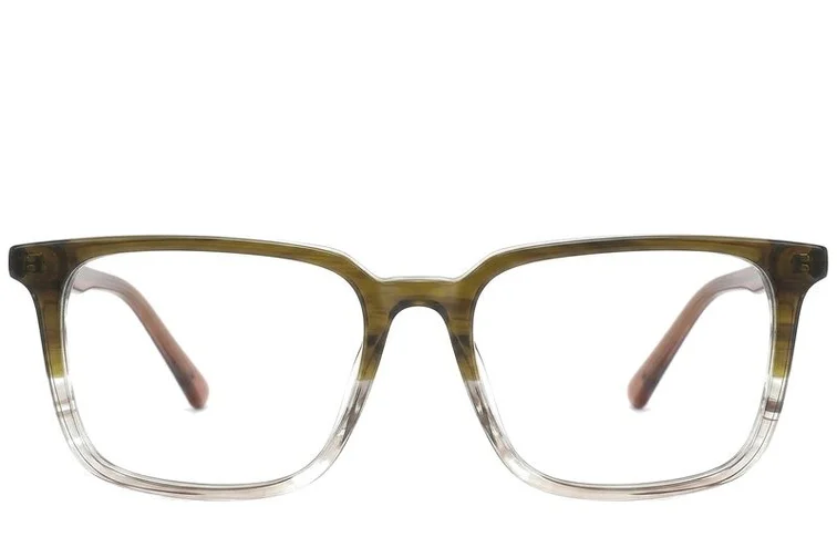 Gafas rectangulares de acetato marrón #BS0218-0459