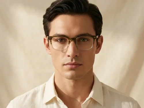 Lunettes rectangulaires en acétate brun #BS0218-0459